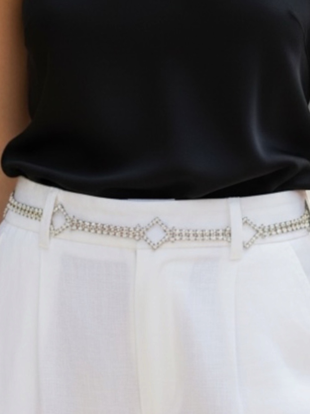 Rhinestone Chain Waist Belt in Silver - Women Accessories